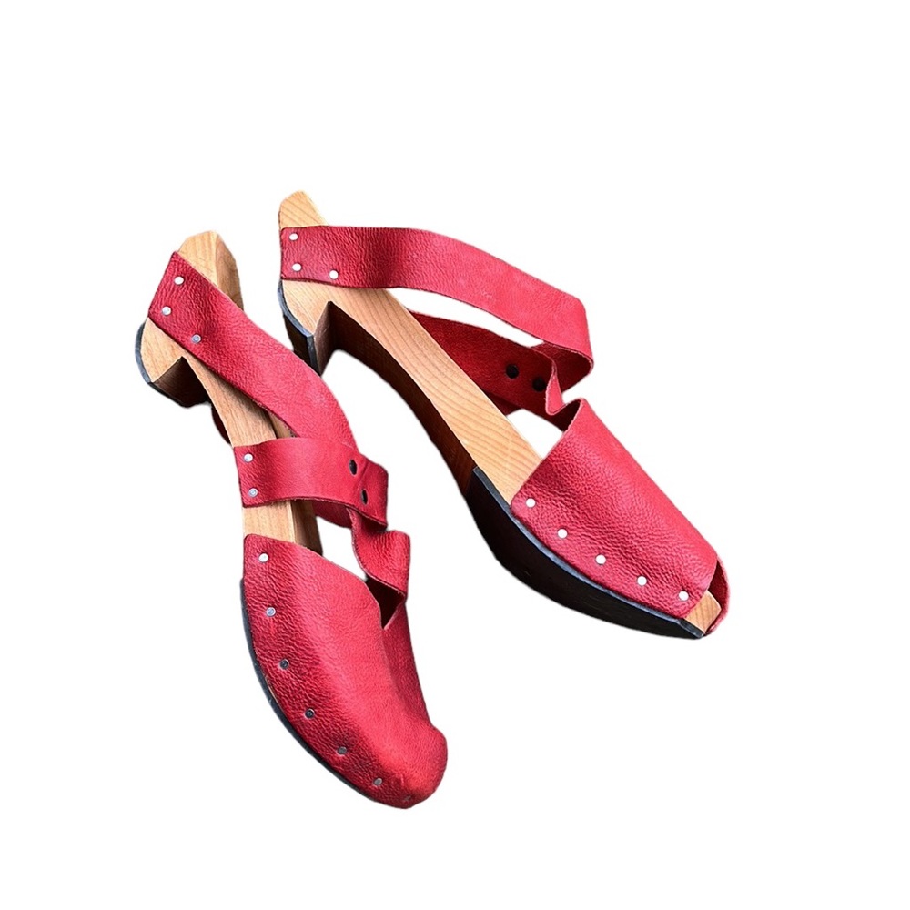 Cydwoq Red Peeptoe Heels 41 11 Leather